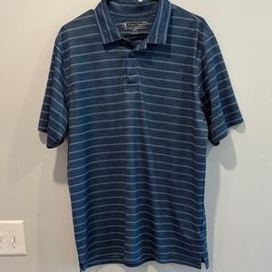 NWOT Pebble Beach Navy Striped Polo Shirt